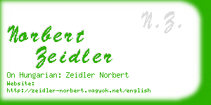 norbert zeidler business card